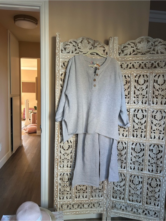 Free People Sweaters - Free People Hailee Knit Sweater Set in Light Gray